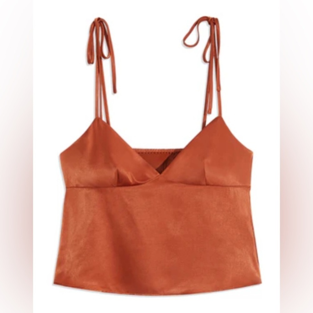 We Wore What - NEW - Sateen Cami. Large. Color: Clay